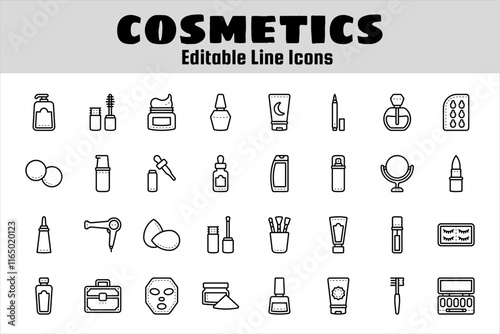 Cosmetic outline icon set