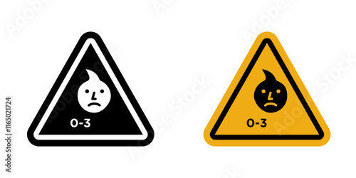 Age warning sign vectors in flat style