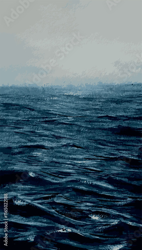 Watercolor Blue Ocean Painting Illustration Background