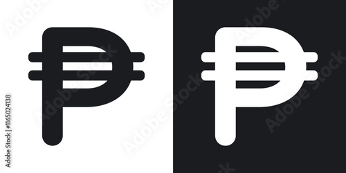 Philippine currency icons in flat style