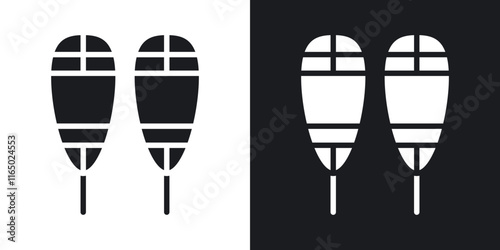 Snowshoes icons in flat style