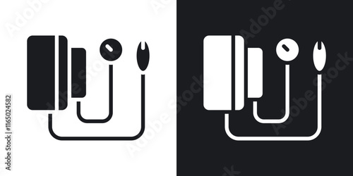 Sphygmomanometer icons in flat style