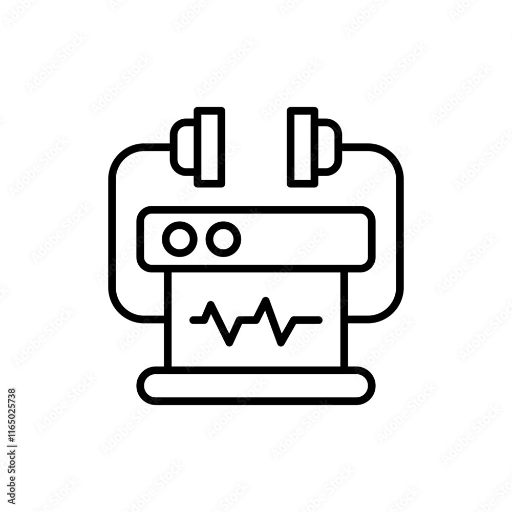 Defibrillator outline icons, minimalist vector illustration ,simple transparent graphic element .Isolated on white background Defibrillator outline icons, minimalist vector illustration ,simple transparent graphic element .Isolated on white background