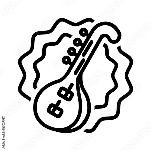 Vector black line icon for Basant panchmi