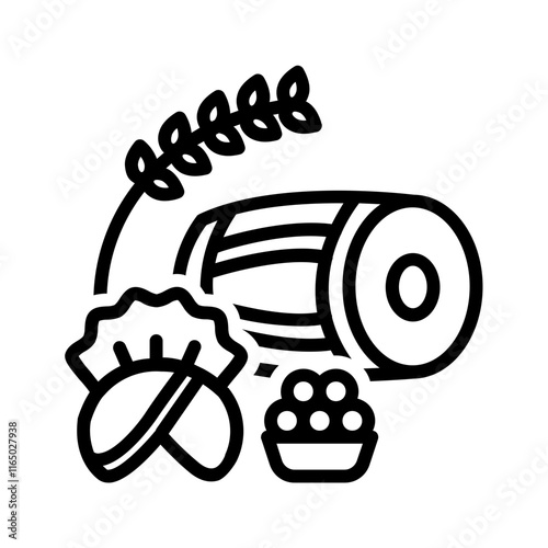 Vector black line icon for Baisakhi