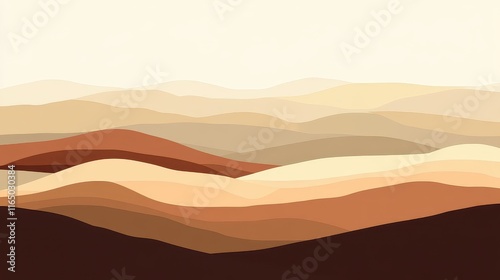 A serene landscape featuring soft  undulating hills in warm  earthy tones  creating a tranquil and minimalist aesthetic.