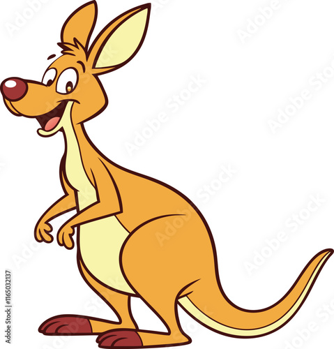 Vector of cartoon kangaroo illustration on white