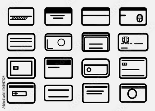 "Sleek Credit Card Icon Design for Payment and Financial Applications"