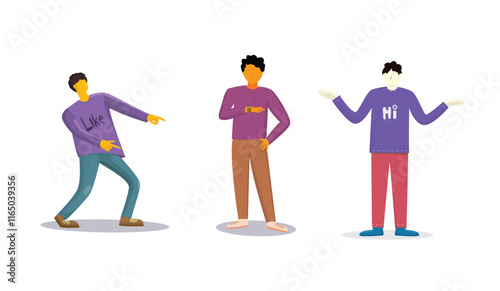 everyday life with different pose. Vector Illustration