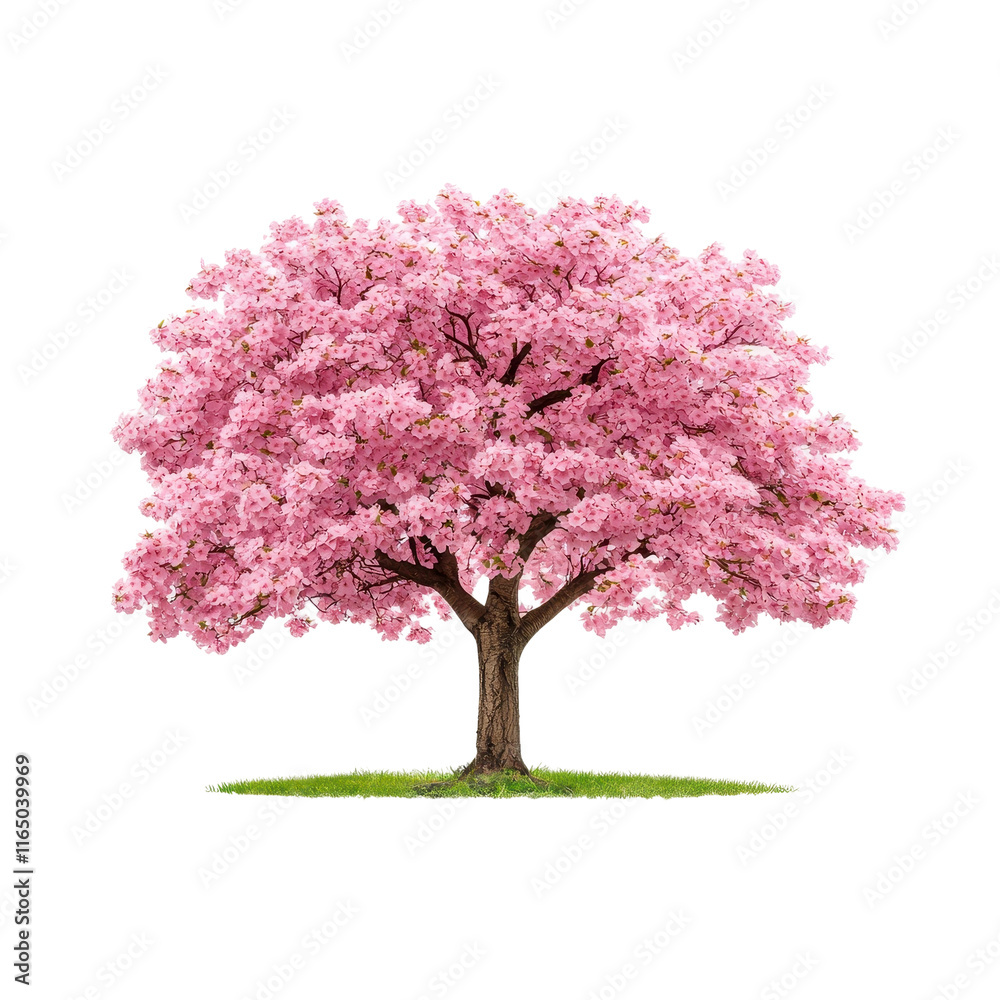 Fototapeta premium Beautiful Blooming Pink Cherry Blossom Tree