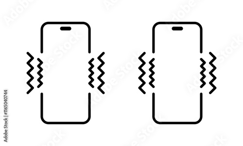 Smartphone vibration icon. Vibrating phone sign symbol