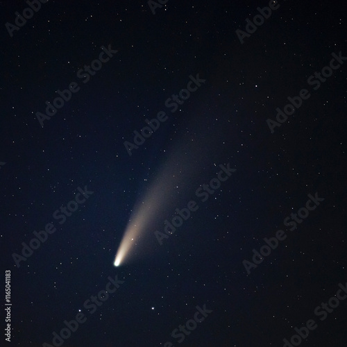 Comet shooting through the night sky photo