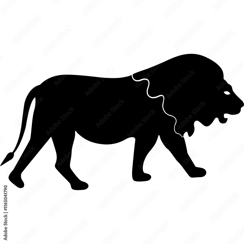 Fototapeta premium Vector black line icon for Lion