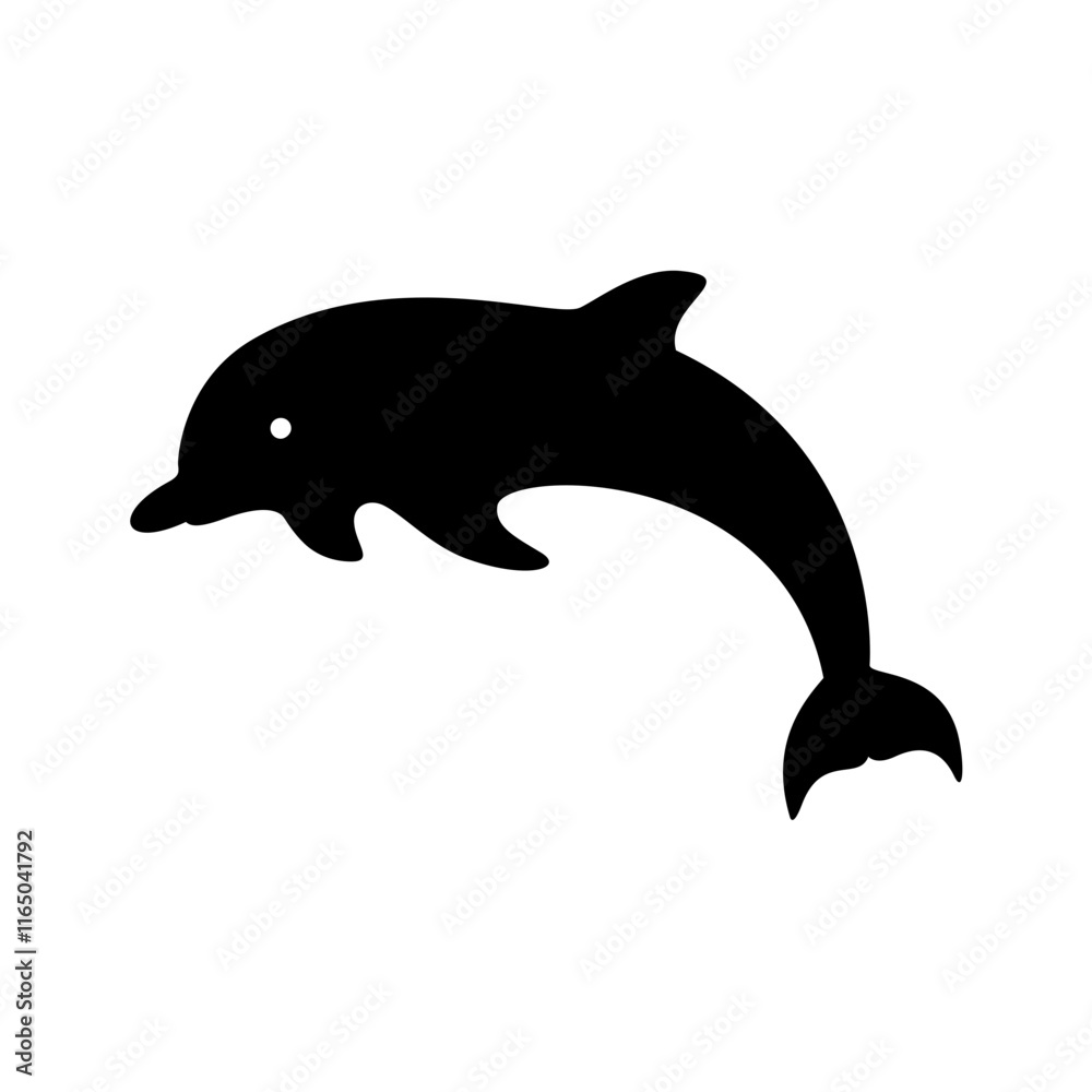 Naklejka premium Vector black line icon for Dolphin