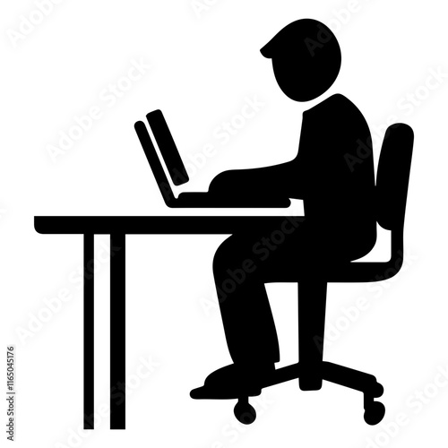 Modern Work Culture: Silhouettes of People on Computers