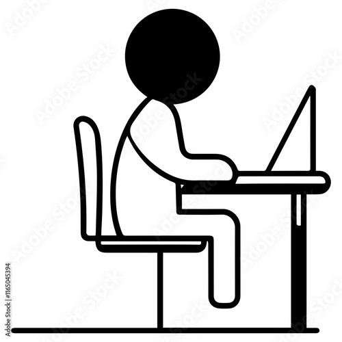 Modern Work Culture: Silhouettes of People on Computers