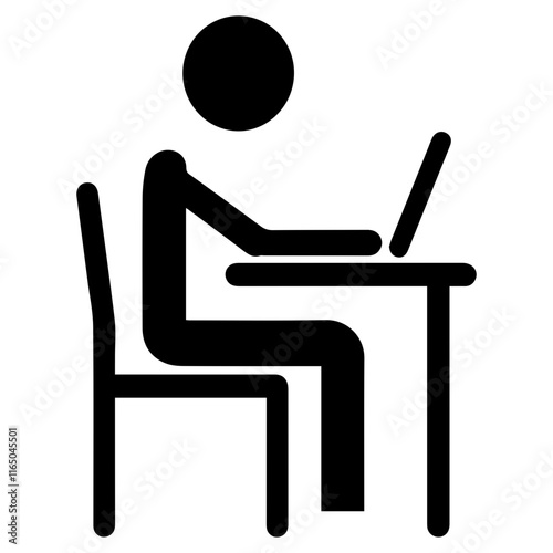 Modern Work Culture: Silhouettes of People on Computers