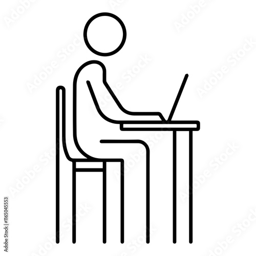 Modern Work Culture: Silhouettes of People on Computers