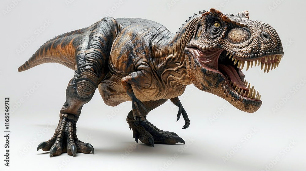 Fototapeta premium A detailed model of a Tyrannosaurus rex showcasing its fierce appearance.