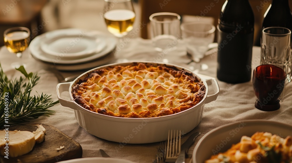 Warm Sweet Potato Casserole with Golden Marshmallows Warm Sweet Potato Casserole with Golden Marshmallows