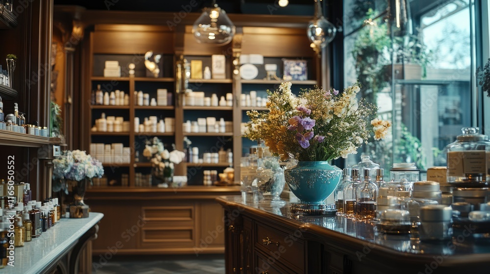 Luxury pharmacy featuring premium health products, sophisticated design, and a focus on personalized wellness services. Luxury pharmacy featuring premium health products, sophisticated design, and a focus on personalized wellness services.