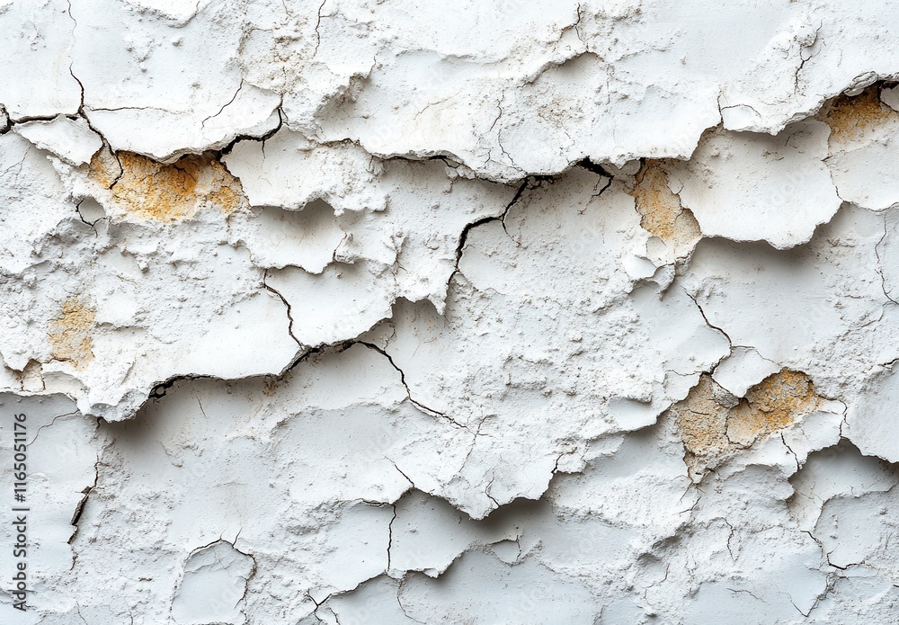 Obraz premium A cracked and broken surface, possibly a rock or a piece of land