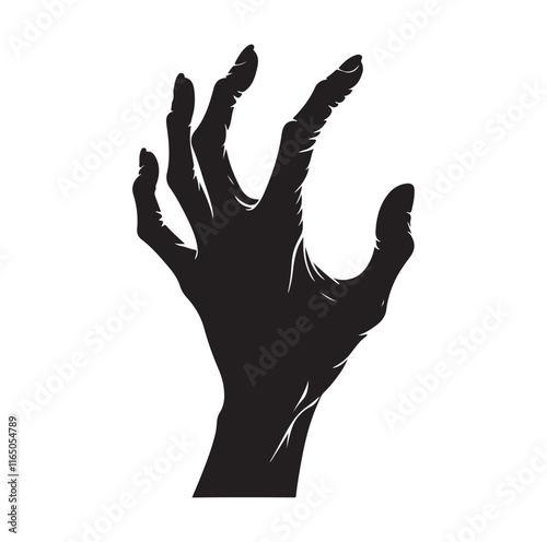 Reaching Zombie Hand silhouette vector illustration