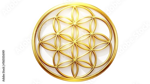 Golden Flower of Life Symbol - Radiant Light, Sacred Geometry, New Earth photo