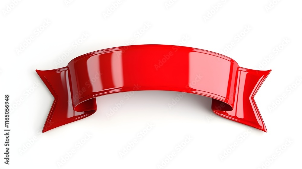 Red ribbon with a white background Red ribbon with a white background