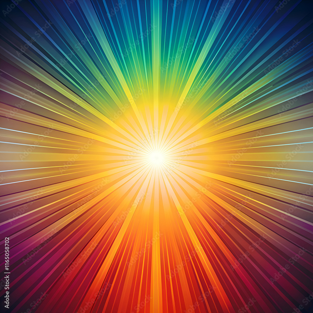 Abstract Rainbow Sunburst Background with Bright Light Rays. Abstract Rainbow Sunburst Background with Bright Light Rays.