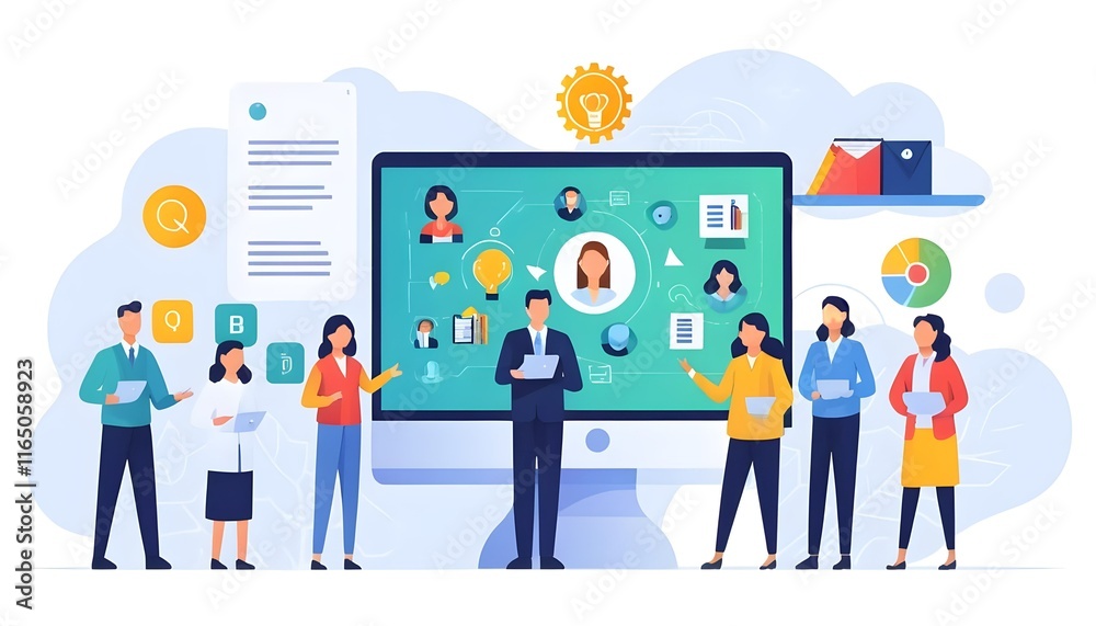 Business People Analyzing Data on Web Report Dashboard for Resource Optimization and Performance Monitoring Business People Analyzing Data on Web Report Dashboard for Resource Optimization and Performance Monitoring