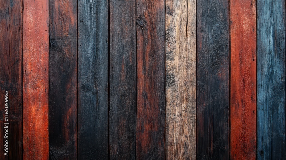 Naklejka premium vintage wooden texture with overlapping shades of mahogany and slate. A bottom-to-top gradient design showcases the wood natural wear and tear