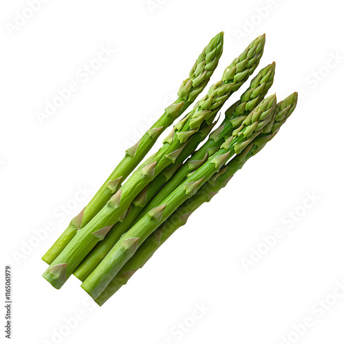Fresh green asparagus bunch Transparent Background.