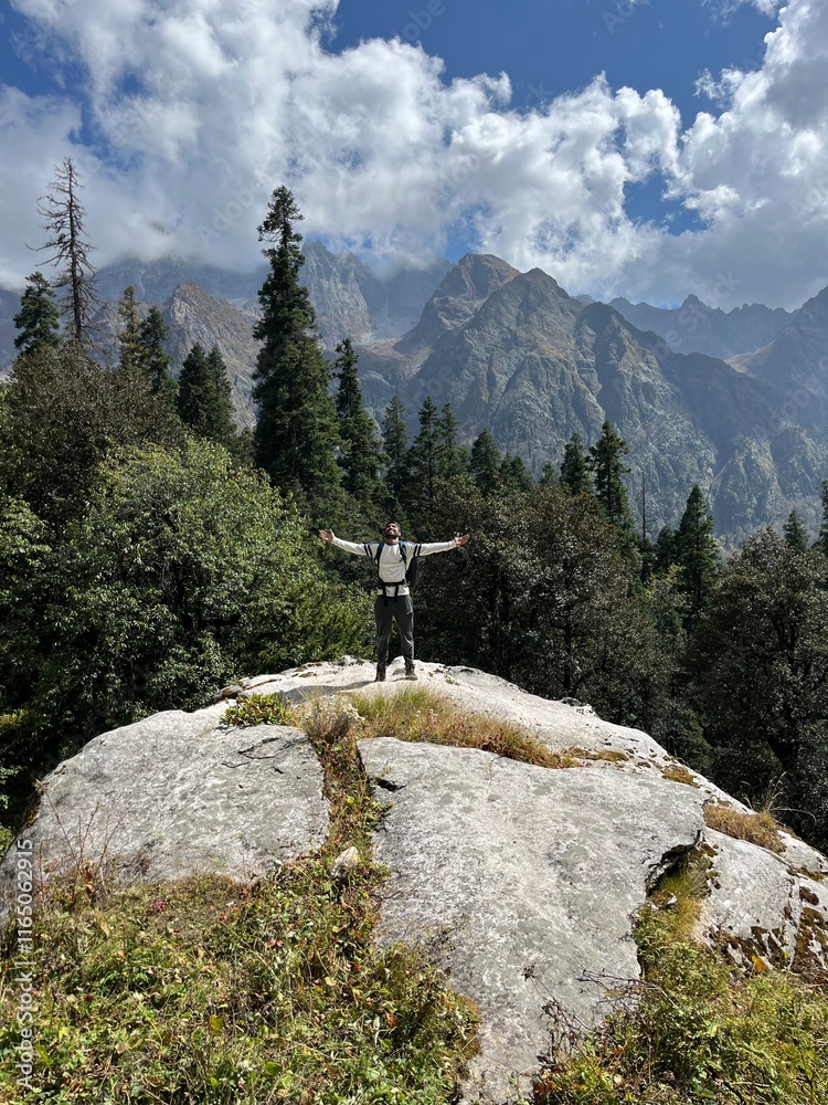 Fototapeta premium hiker in the mountains