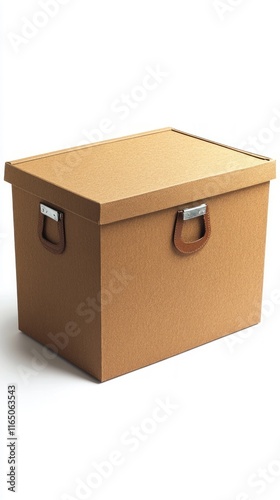 Elegant and Functional Brown Cardboard Storage Box - Perfect for Organizing Your Home photo