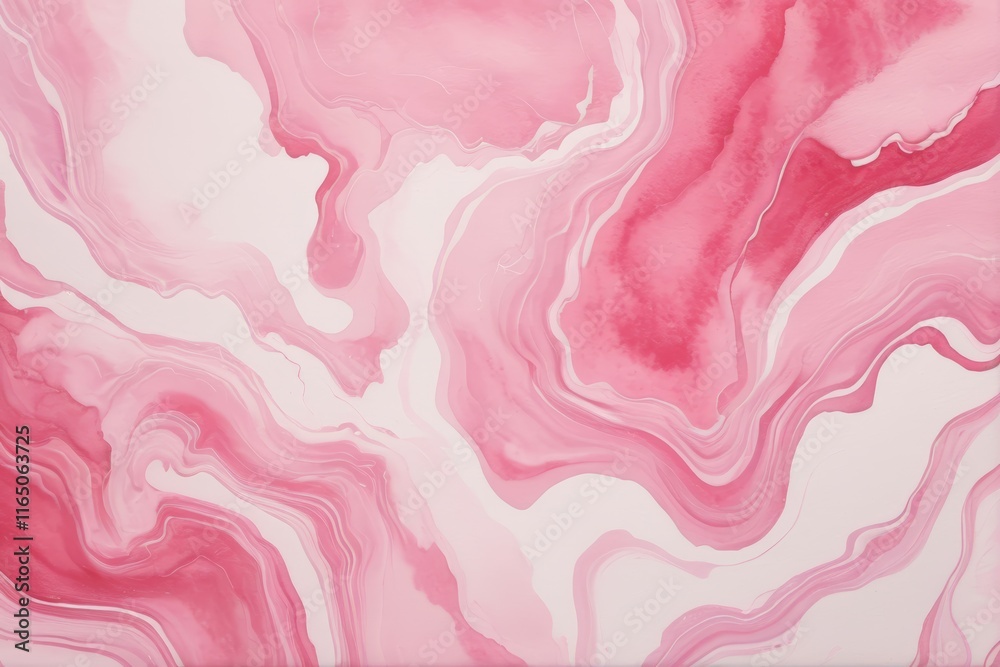 painting of a pink and white marbled surface with a single black object painting of a pink and white marbled surface with a single black object
