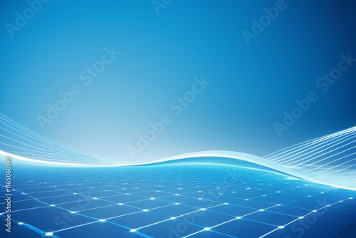 abstract blue background with lines and dots