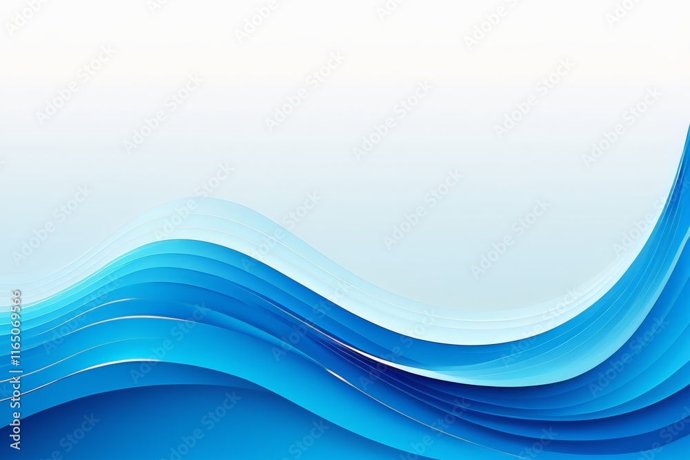 Obraz premium abstract blue waves background with a white background