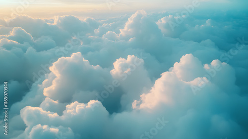Aerial view of fluffy white clouds