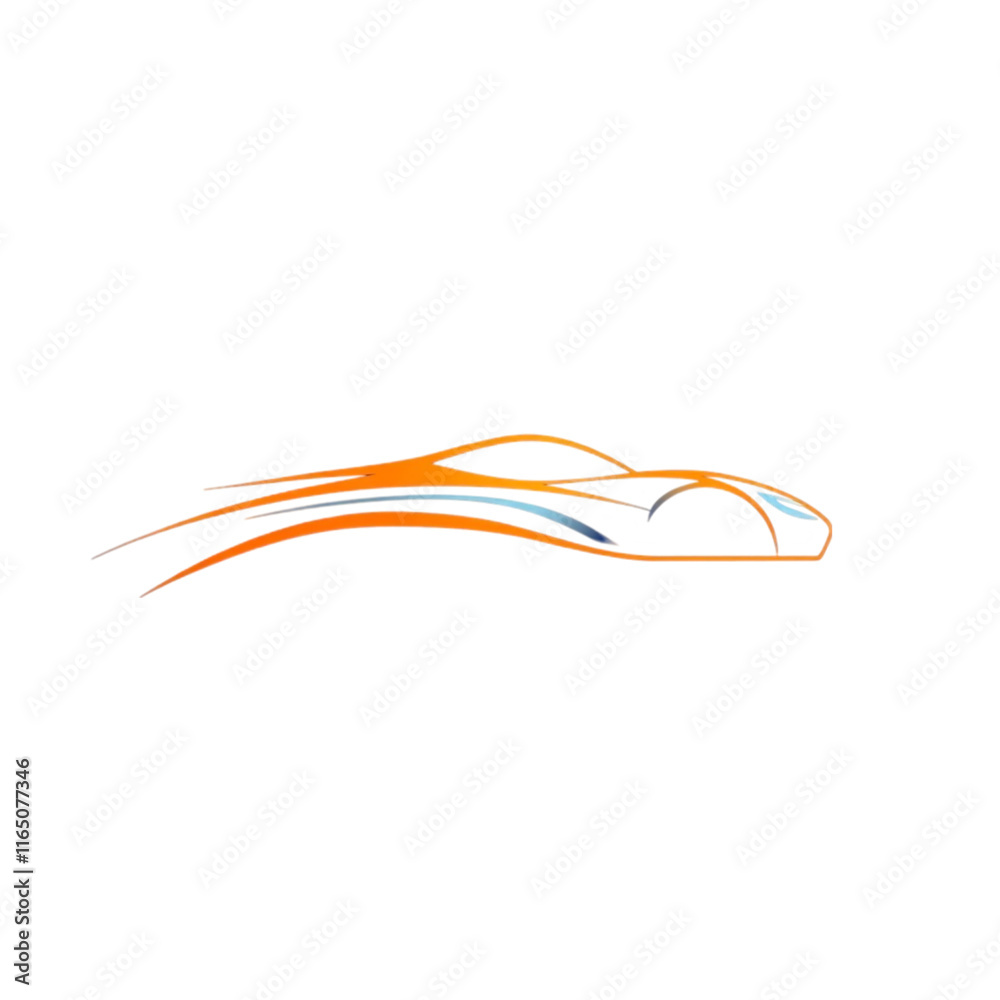 Naklejka premium Car Line Logo Isolated on Transparent Background