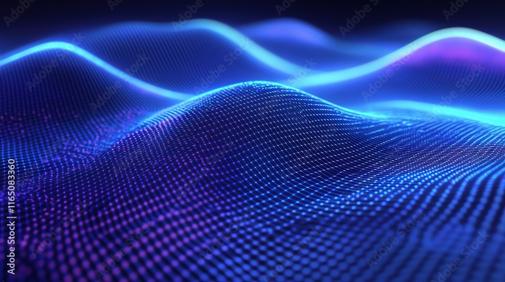 Futuristic Blue Grid Pattern Background with Techno Vibes Futuristic Blue Grid Pattern Background with Techno Vibes