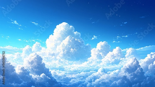 Soft clouds drifting lazily across a bright blue sky