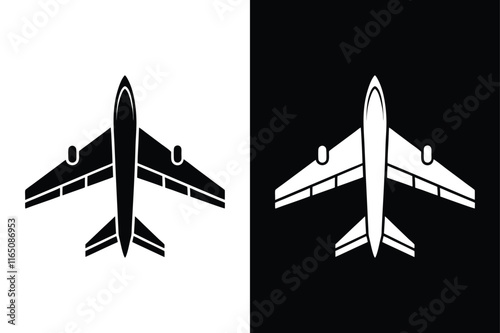 Airplane Silhouette Icon. Ideal for Holiday and Transport Graphics