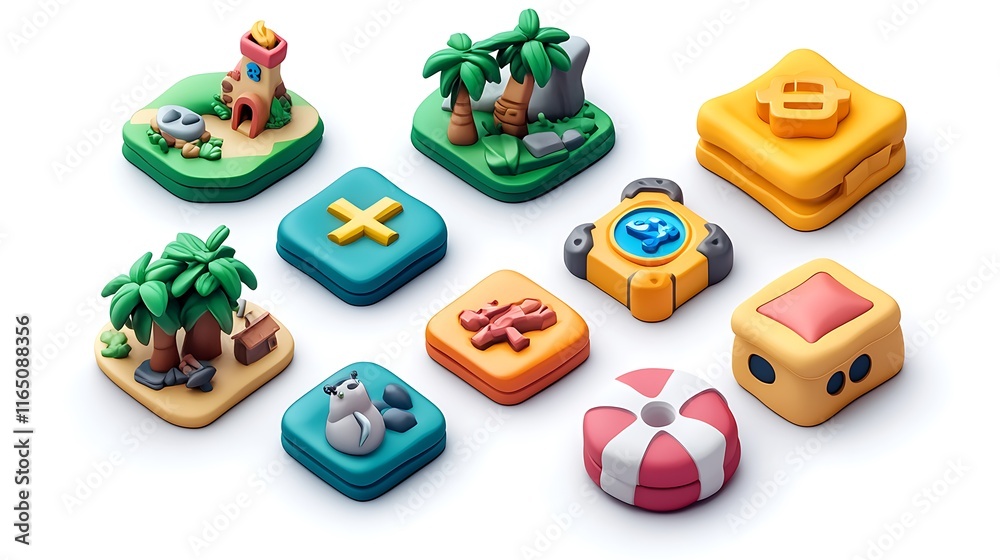Naklejka premium Playful craft studio digital art and creative clay designs