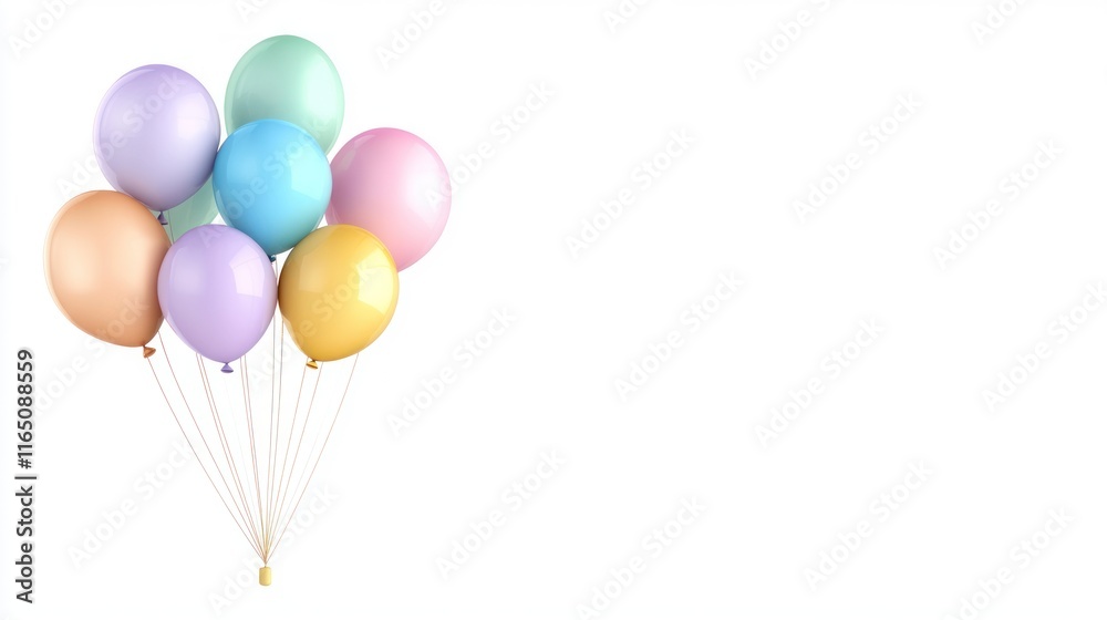 Bunch of Colorful Air Balloons Isolated on White Background Bunch of Colorful Air Balloons Isolated on White Background