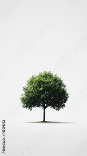 Solitary Tree in a Pristine White Landscape: A Symbol of Nature's Resilience and Beauty