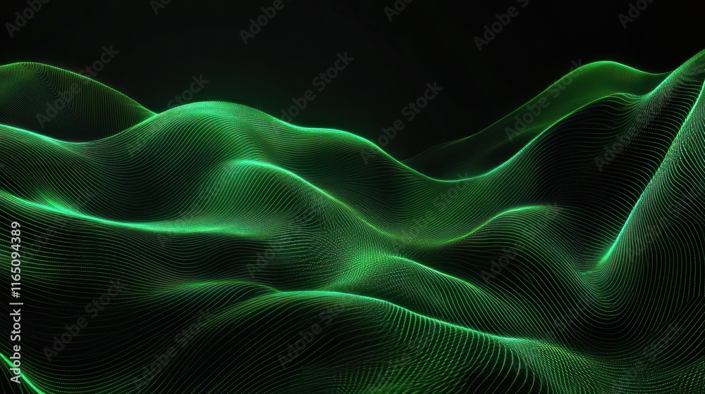 Obraz premium Abstract Green Wave Pattern