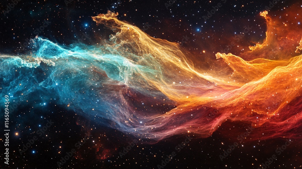 Fototapeta premium An interstellar nebula with colors softly merging in the vacuum of space
