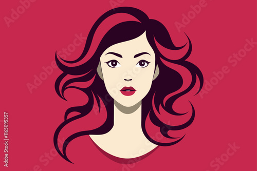 woman hair silhouettes vector illustration