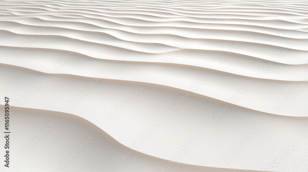 Smooth white sand dunes create serene and calming landscape Smooth white sand dunes create serene and calming landscape